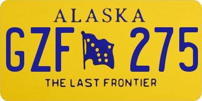 AK license plate GZF275