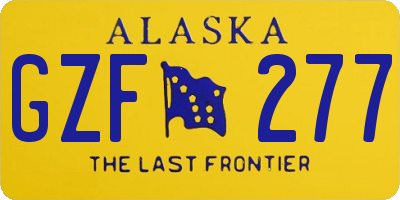 AK license plate GZF277