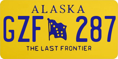 AK license plate GZF287