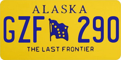 AK license plate GZF290