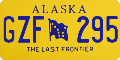 AK license plate GZF295