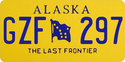 AK license plate GZF297