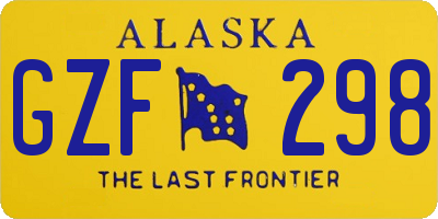 AK license plate GZF298