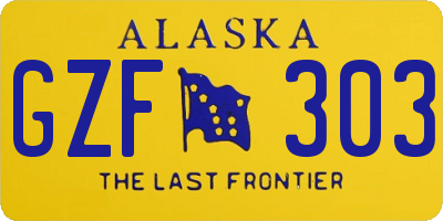 AK license plate GZF303