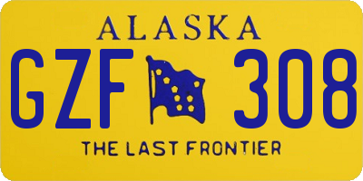 AK license plate GZF308