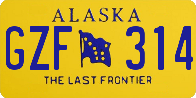 AK license plate GZF314