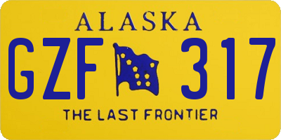AK license plate GZF317