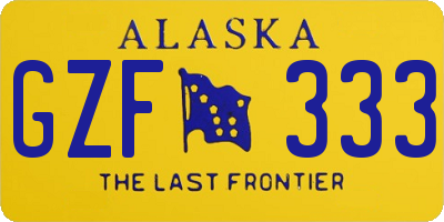 AK license plate GZF333
