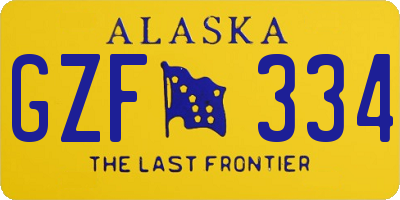 AK license plate GZF334