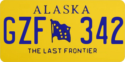 AK license plate GZF342