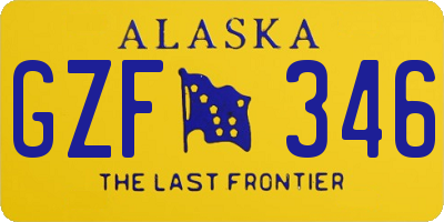 AK license plate GZF346