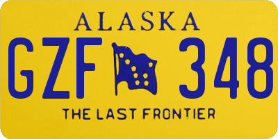 AK license plate GZF348