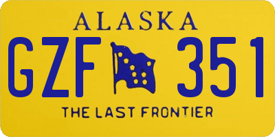 AK license plate GZF351