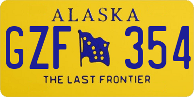 AK license plate GZF354