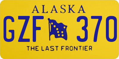 AK license plate GZF370