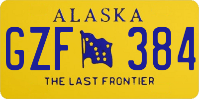AK license plate GZF384