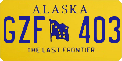 AK license plate GZF403