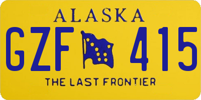 AK license plate GZF415