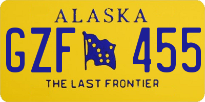 AK license plate GZF455