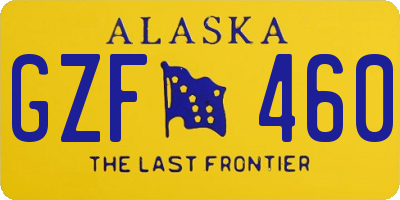 AK license plate GZF460