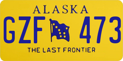 AK license plate GZF473