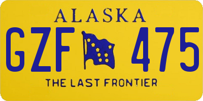 AK license plate GZF475