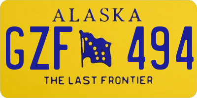 AK license plate GZF494
