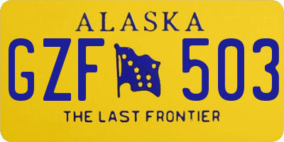 AK license plate GZF503