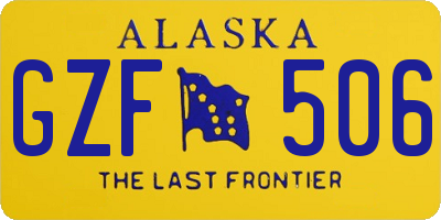 AK license plate GZF506
