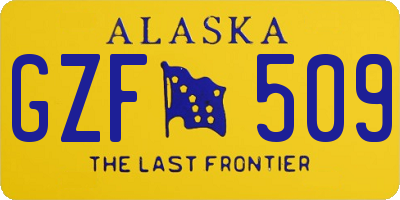 AK license plate GZF509
