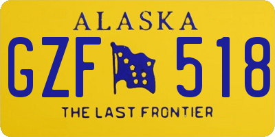 AK license plate GZF518
