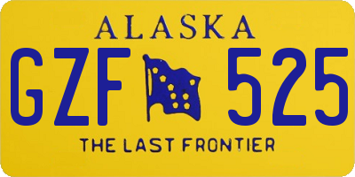AK license plate GZF525