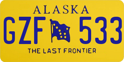 AK license plate GZF533