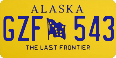 AK license plate GZF543