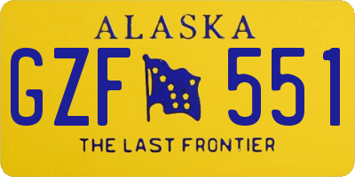 AK license plate GZF551