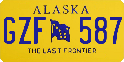 AK license plate GZF587