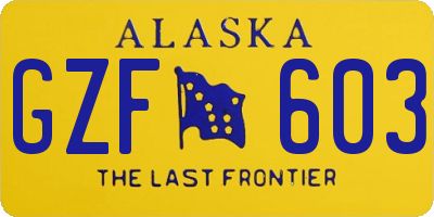 AK license plate GZF603