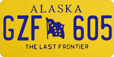 AK license plate GZF605
