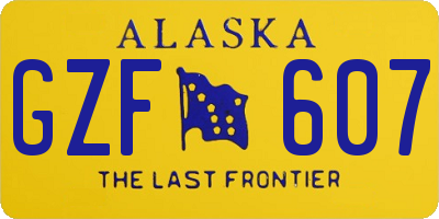 AK license plate GZF607