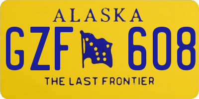 AK license plate GZF608