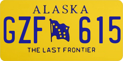 AK license plate GZF615