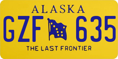 AK license plate GZF635