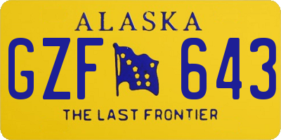 AK license plate GZF643