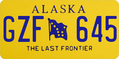 AK license plate GZF645