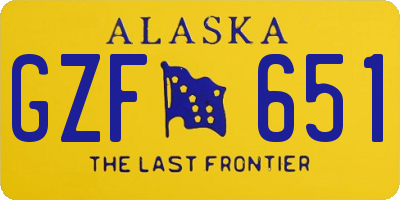AK license plate GZF651