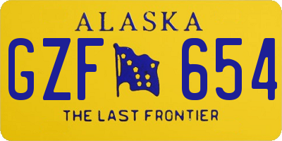 AK license plate GZF654