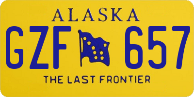 AK license plate GZF657