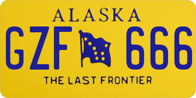 AK license plate GZF666