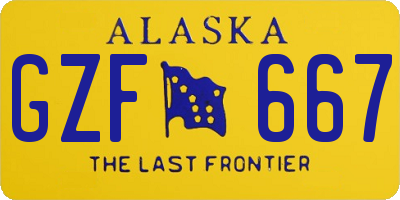 AK license plate GZF667