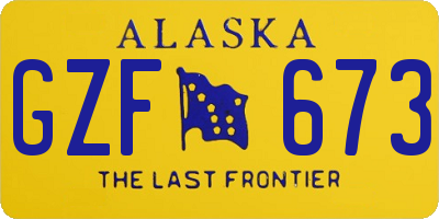 AK license plate GZF673